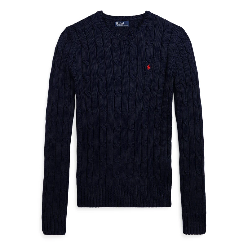 Image of Polo Ralph Lauren Womens Cable-Knit Jumper Hunter Navy female 14 (L)