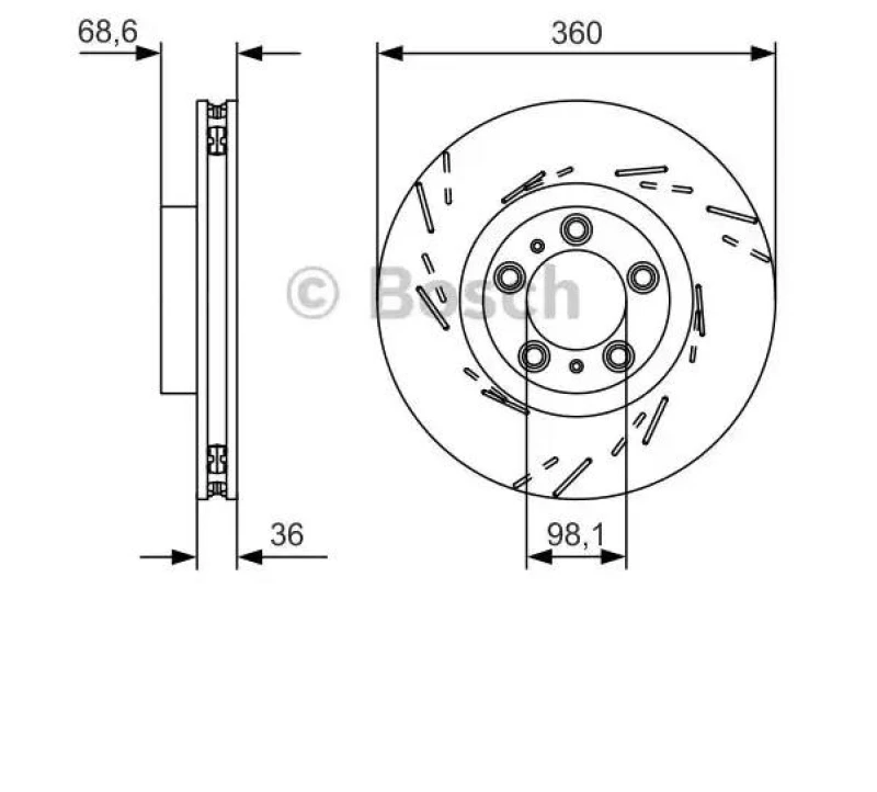 Image of Bosch 0 986 479 D22 Brake disc Vented, Coated, High-carbon Brake Disc (82)