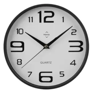 image of Premier Housewares Plastic Wall Clock - Black and White