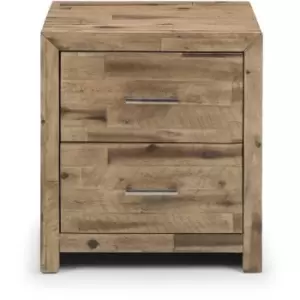 Solid Acacia Wood 2 Drawer Bedside Table Nightstand Cabinet - Myrtie