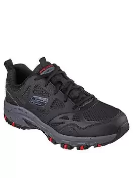 Image of Skechers Hillcrest Overlay Lace Up Trainer, Black, Size 11, Men