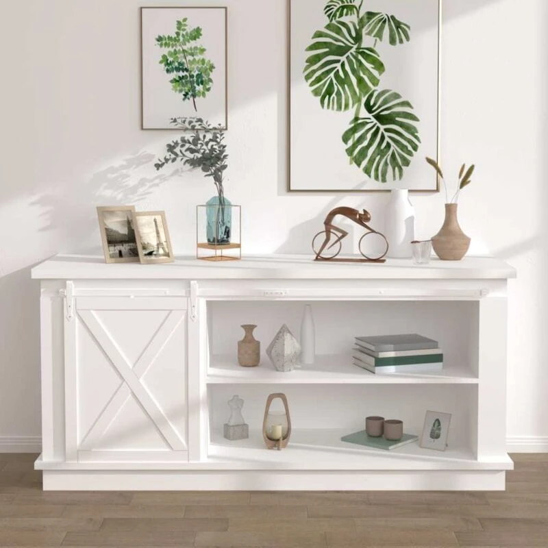 Image of VIDAXL Mini Sliding Cabinet Door Kit Carbon Steel White 183cm Vidaxl 8720286854297