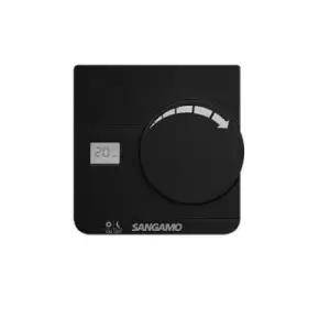 image of Sangamo Electronic Room Thermostat with Digital Display Black - CHPRSTATDB