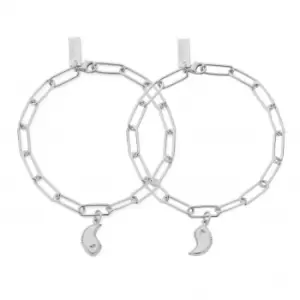 Image of Personalised We Go Together Set Of 2 Link Chain Bracelets PSBLCSET3252