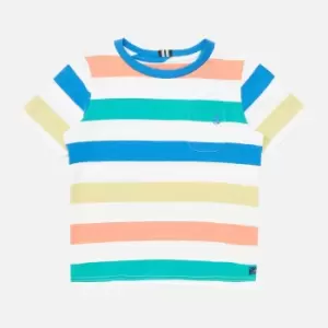 Image of Joules Kids Short Sleeve Laundered Stripe T-Shirt - Whtmultstp - 6 Years