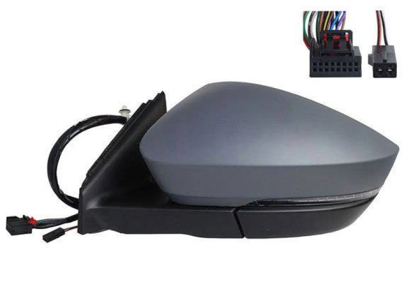 Image of ALKAR 9050771 Wing mirror Right, Electric, with Peripheral Lighting, primed, grey Outside Mirror (50)