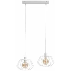 Keter Luna Bar Pendant Ceiling Light White, 53cm, 2x E27