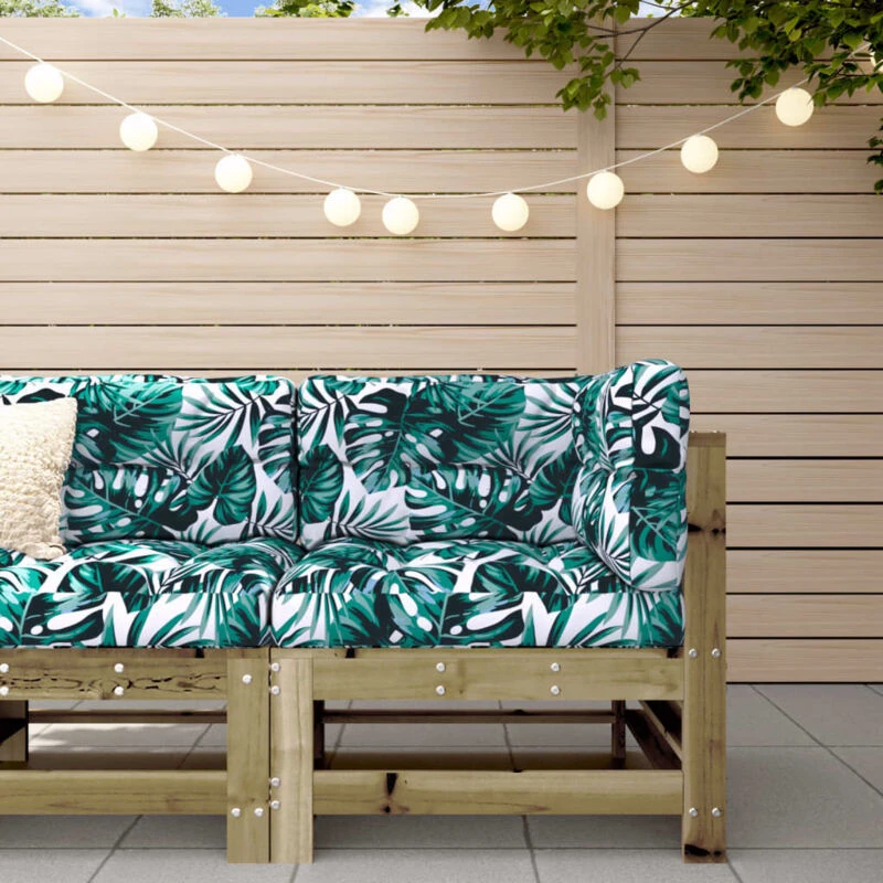 Image of VIDAXL Corner Sofa with Cushions Impregnated Wood Pine Vidaxl 8720845802622