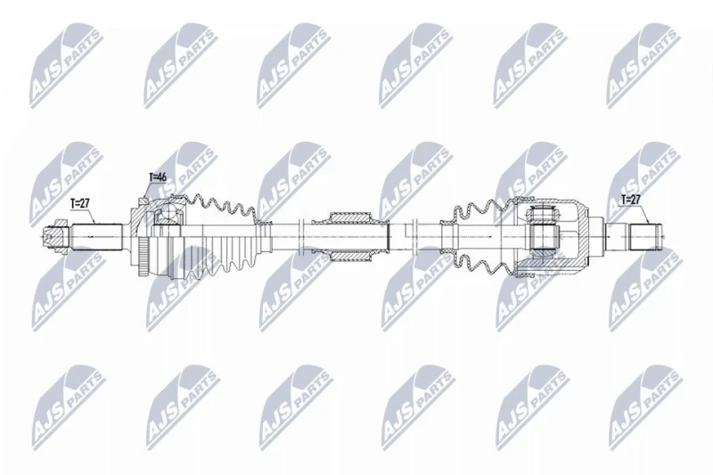 Image of NTY NPW-KA-416 Drive shaft Front Axle Right Drive Shaft (13)