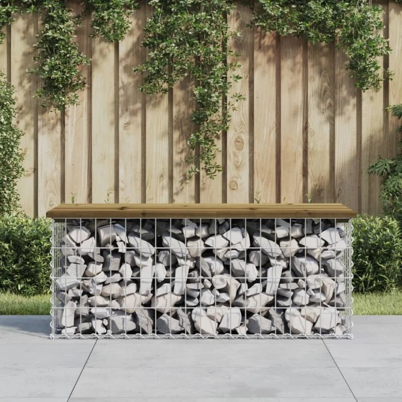 Image of VIDAXL Vidaxl - Garden Bench Gabion Design 103x44x42cm Impregnated Wood Pine 8720845446260