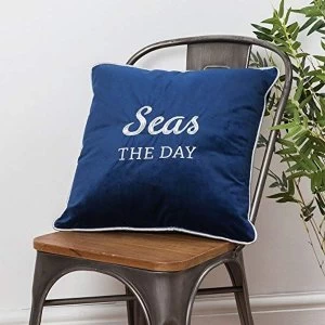 Image of Seas The Day Velvet Cushion 42cm