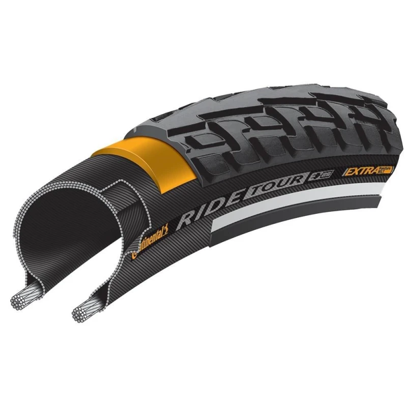 Image of Continental Ride Tour Rigid Tyre Wire Bead 700 X 42MM BLACK/BLACK