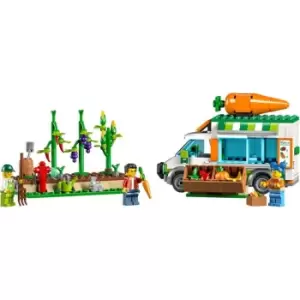 image of LEGO City Farmers Market Van Food Truck, Farm Toy Set 60345 - Multi