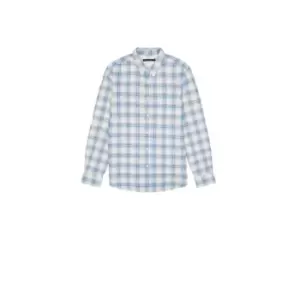 Image of French Connection Herringbone Check Shirt - Blue