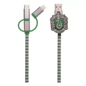 Image of Harry Potter Retractable Hogwarts Scarf Cable 3in1 Slytherin