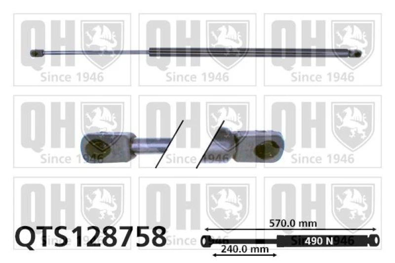 Image of QUINTON HAZELL Tailgate strut QUINTON HAZELL QTS128758