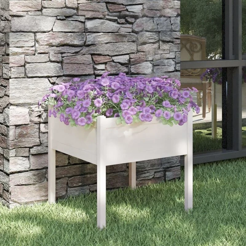 Image of VIDAXL Garden Planter White 70x70x70cm Solid Pinewood Vidaxl 8720286815427