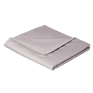 image of Catherine Lansfield Grey Non-Iron Plain Dye Flat Sheet - Double