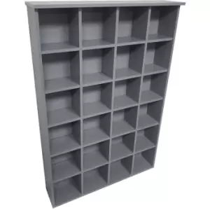 Image of Pigeon hole - 480 cd / 312 dvd Bluray Media Cubby Storage Shelves - Grey - Grey