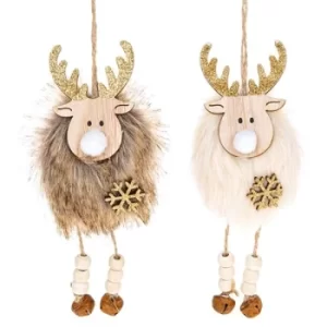 Image of Yuletide Craft Natural Hanging Reindeer
