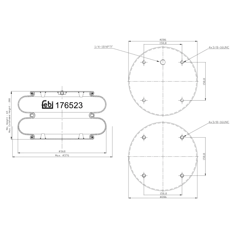 Image of FEBI BILSTEIN 176523 Boot, air suspension Boot,air suspension (324)