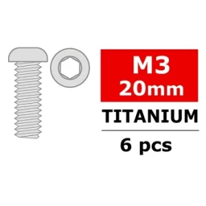 Image of Corally Titanium Screws M3 X 20Mm Hex Button Head 6 Pcs