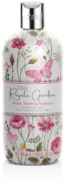 image of Baylis & Harding Royale Garden Rose, Poppy & Vanilla Luxury Body Wash 500ml