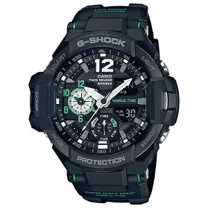 Image of Casio G-SHOCK GRAVITYMASTER 200M Water Resistance Analog-Digital Watch GA-1100-1A3 - Black + Green