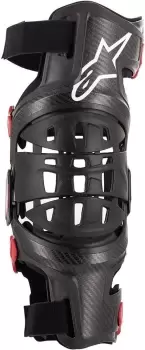 Alpinestars Bionic-10 Carbon Knee Protector Left, black-red, Size L, black-red, Size L - main image