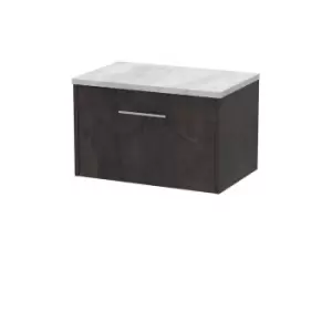 Hudson Reed Juno 600mm Wall Hung 1 Drawer Vanity & Bellato Grey Worktop - Metallic Slate