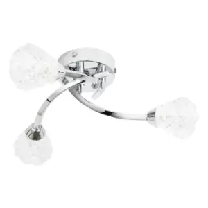 Image of Spa Volos 3 Light Ceiling Light Diamond Cut Glass and Chrome
