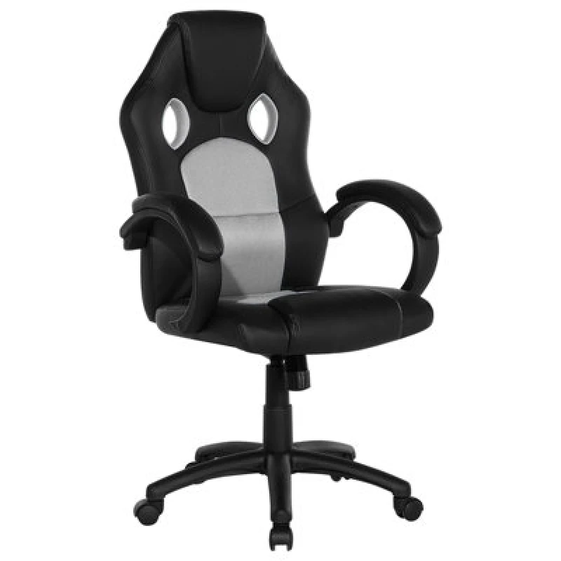 Image of Beliani Office Chair Fighter Faux Leather Light Grey