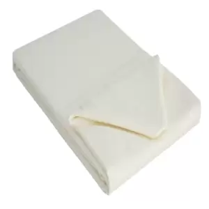 Image of Belledorm 100% Cotton Sateen Flat Sheet (Double) (Ivory)