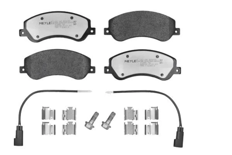 Image of MEYLE 025 244 8419/PD Brake pad set Front Axle, incl. wear warning contact, MEYLE-PD Quality, with anti-squeak plate Brake Pad Set,disc brake (402)