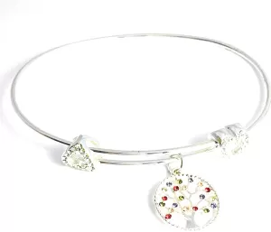 Harlequin Tree of Life Silver Plated Bangle