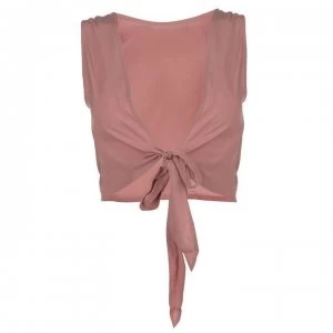 Image of Firetrap Blackseal Bow Tie Back Top - Old Rose