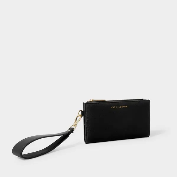 image of Katie Loxton Black Zana Fold Out Wristlet Purse KLB2896