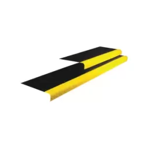 Image of Black/Yellow Cobagrip Stair Tread, 345MMX55MMX1M