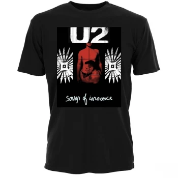Image of U2 - Songs of Innocence Red Shade Unisex Large T-Shirt - Black