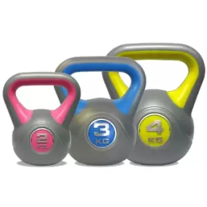 image of DKN 2, 3 and 4kg Vinyl Kettlebell Weight Set