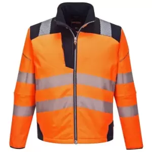 Image of PW3 Hi Vis Soft Shell Winter Rain Jacket Orange / Navy L