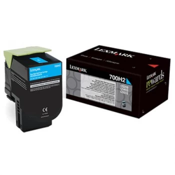 image of Lexmark 70C0H20 Cyan Laser Toner Ink Cartridge