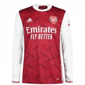 Image of adidas Arsenal Home Long Sleeve Shirt 2020 2021 - Red