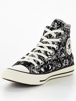 image of Converse Chuck Taylor All Star Hi Tops - Black, Size 4, Women