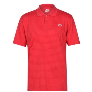 image of Slazenger Check Golf Polo Mens - Red