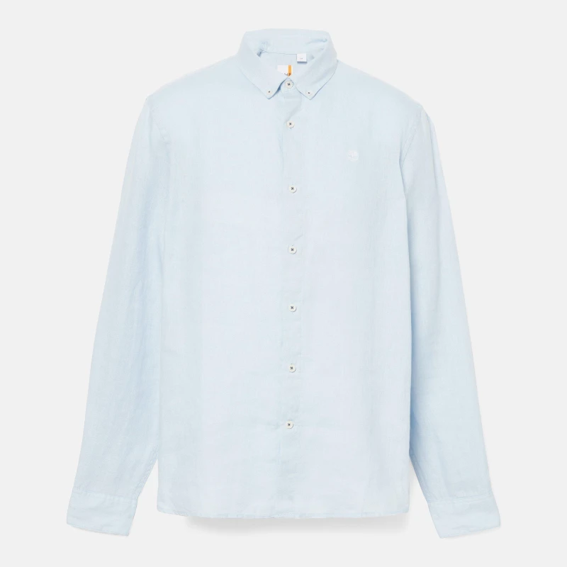 Image of Timberland - Mill Brook Linen Shirt for Men in Light Blue, Man, Blue, Size: XL