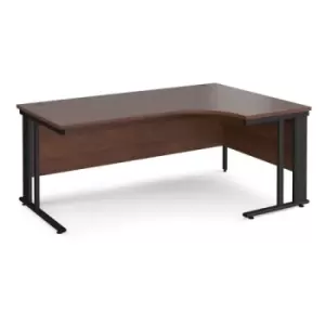 Image of Office Desk Right Hand Corner Desk 1800mm Walnut Top With Black Frame 1200mm Depth Maestro 25 MCM18ERKW