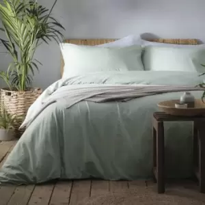 Image of Appletree Cassia Green 100% Cotton Duvet Cover and Pillowcase Set Green