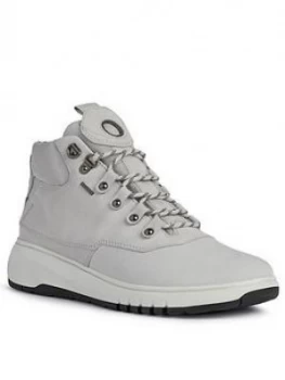 Image of Geox Aerantis 4X4 Leather Trainer - Light Grey