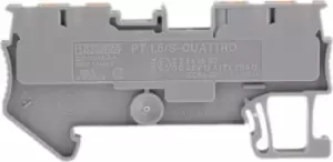 image of Phoenix Contact Grey PT 1.5/S-QUATTRO Feed Through Terminal Block, 26 16 AWG, 0.14 1.5mm, ATEX, 500 V